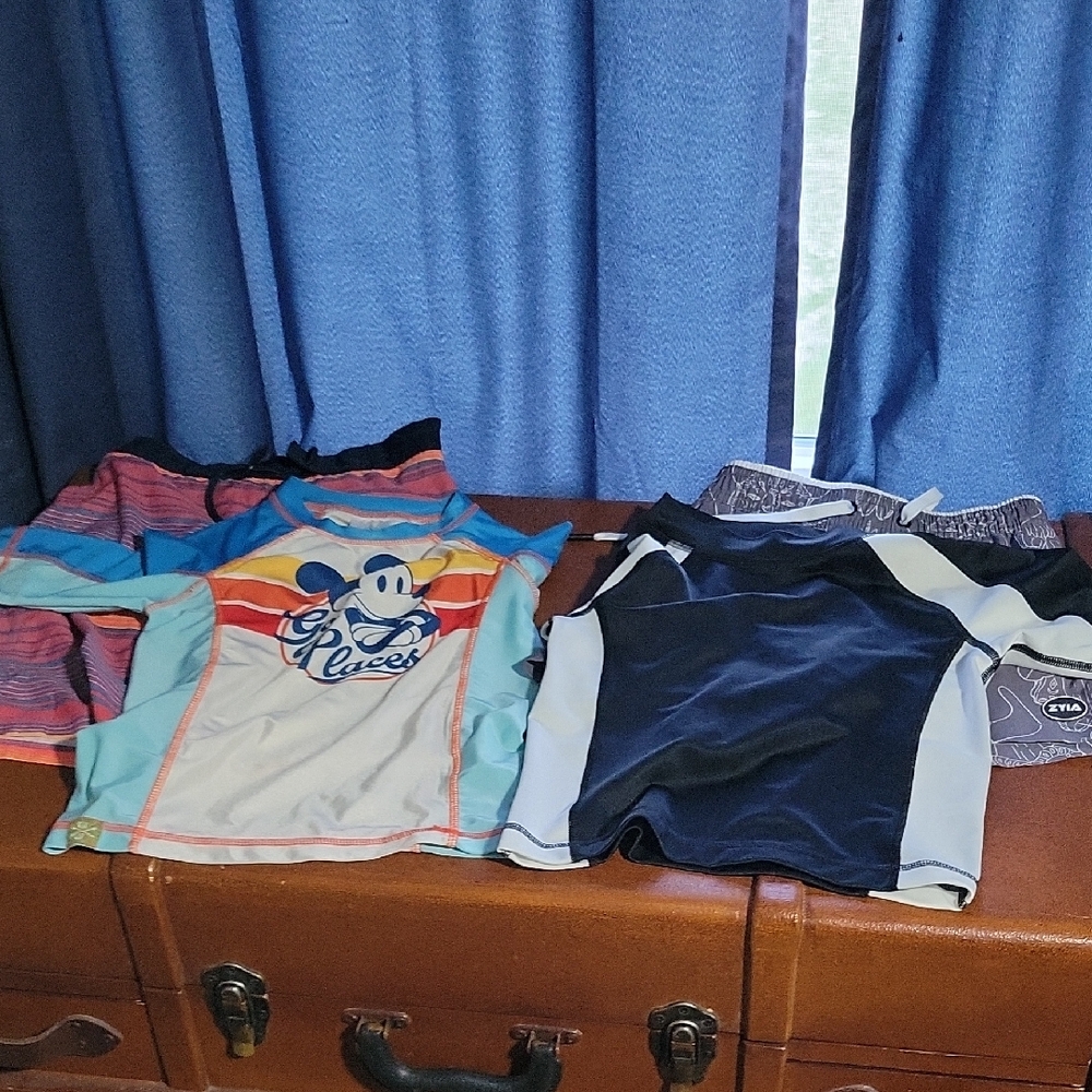 Boys Swim Trunks And Rash Guard